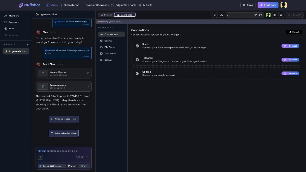 Go to Dashboard tab and connect Telegram