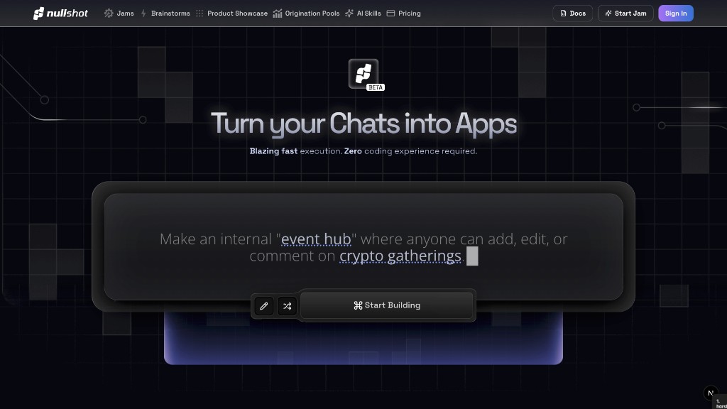 Homepage — Turn your Chats into Apps