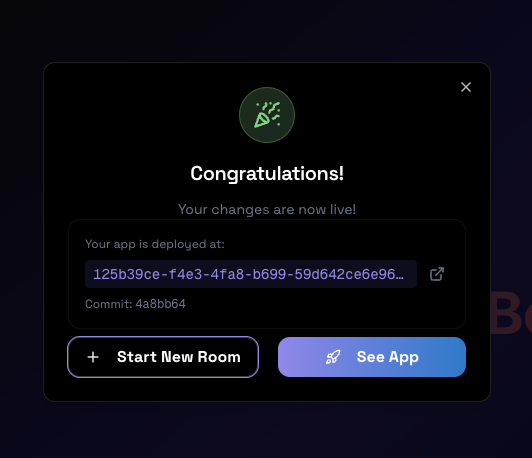 Create V1 success dialog