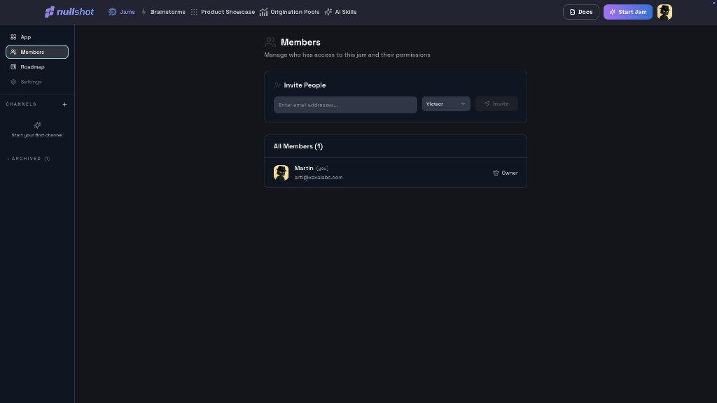 Members tab showing access management
