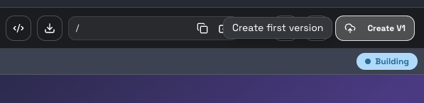 Create V1 button in the toolbar